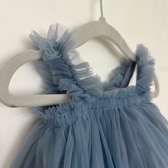 Blue Tulle Tutu Ruffle Baby Dress, Size 70 (6 Months) Wedding Birthday Occasion - Picture 3 of 10